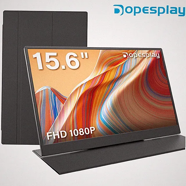 15.6" Portable Monitor w/ Multi-Functional Stand&Protective Case 1080P PC Phone