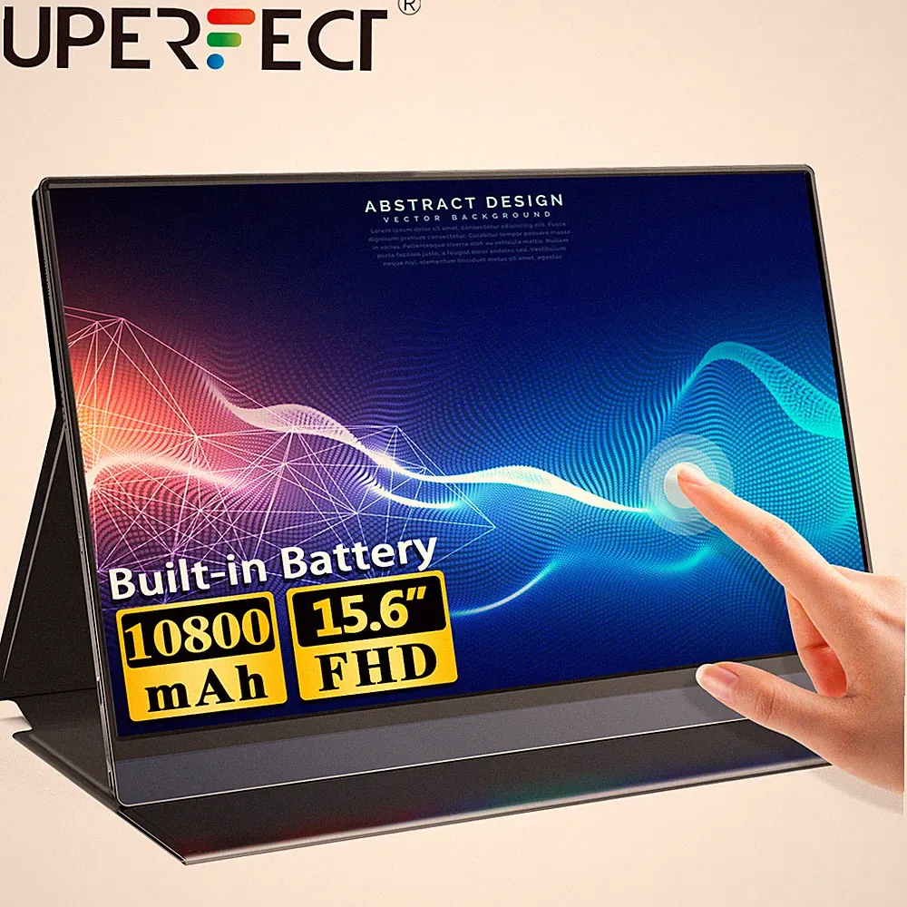 15.6" Portable Touch Screen Monitor USB C Touchscreen Gaming Monitor w/ Battery