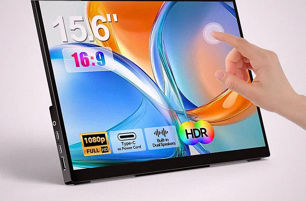 15.6" Portable Touchscreen Monitor 1080P FHD for Gaming & Travel