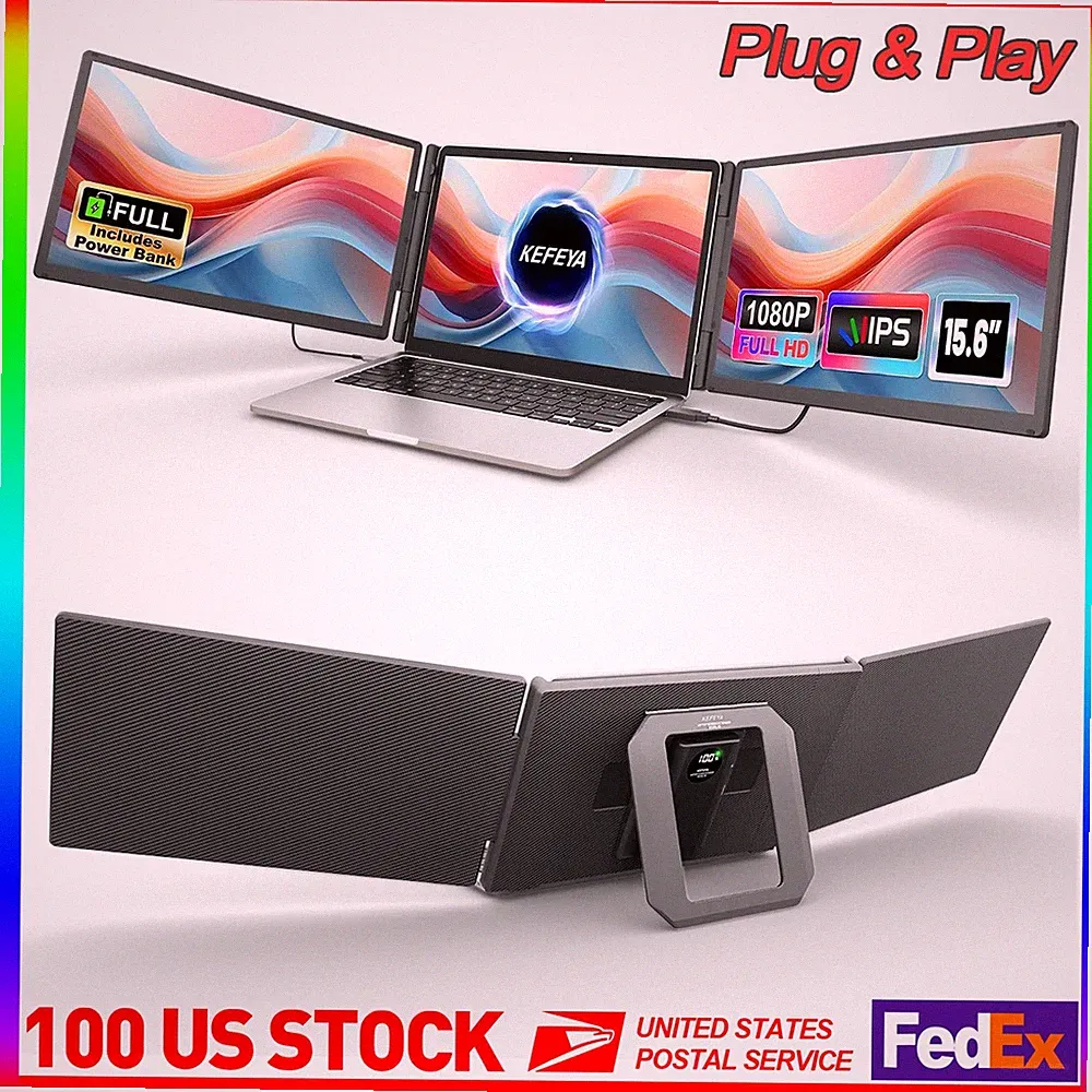 15.6" Tiple Screen Laptop Monitor Extender FHD 1080P IPS Laptop Screen Extender
