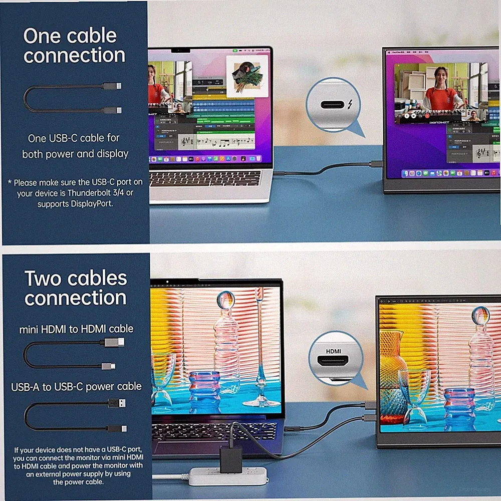 15.6" Ultra-Slim Zero-Frame Gaming Display USB-C/HDMI