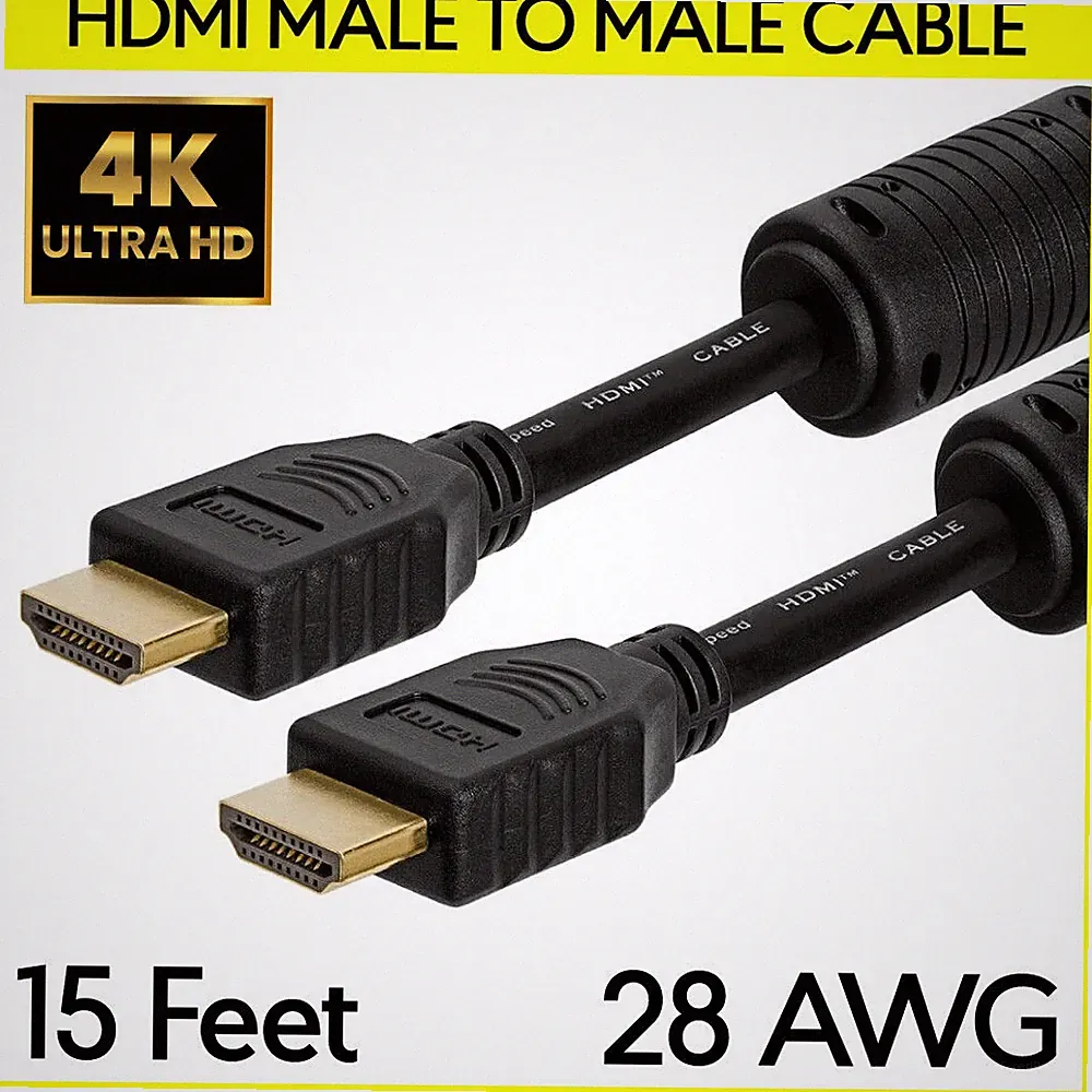15 Feet HDMI Cable 28AWG Male to Male HDMI Cord for TV Monitor Projector PC