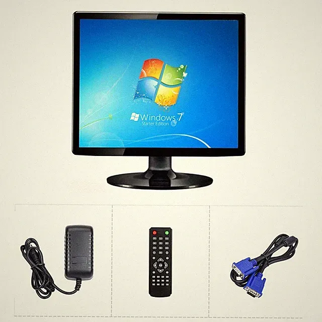 15'' Portable Mini TV VGA Computer Display PC HD Screen CCTV Security Monitors