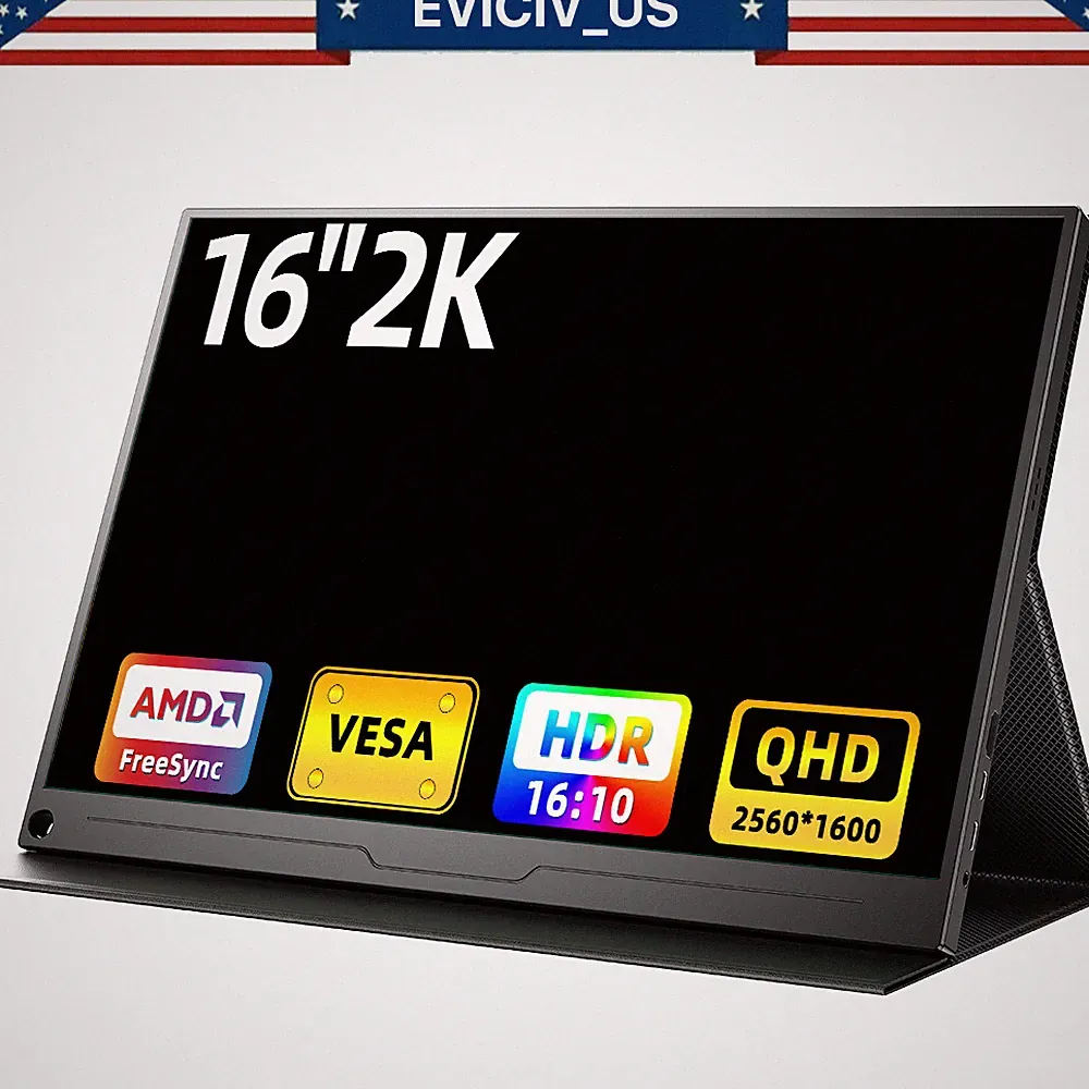 16.0" Portable Monitor 400 cd/m² Screen USB C Display HDMI 2560*1600 QHD Used AA