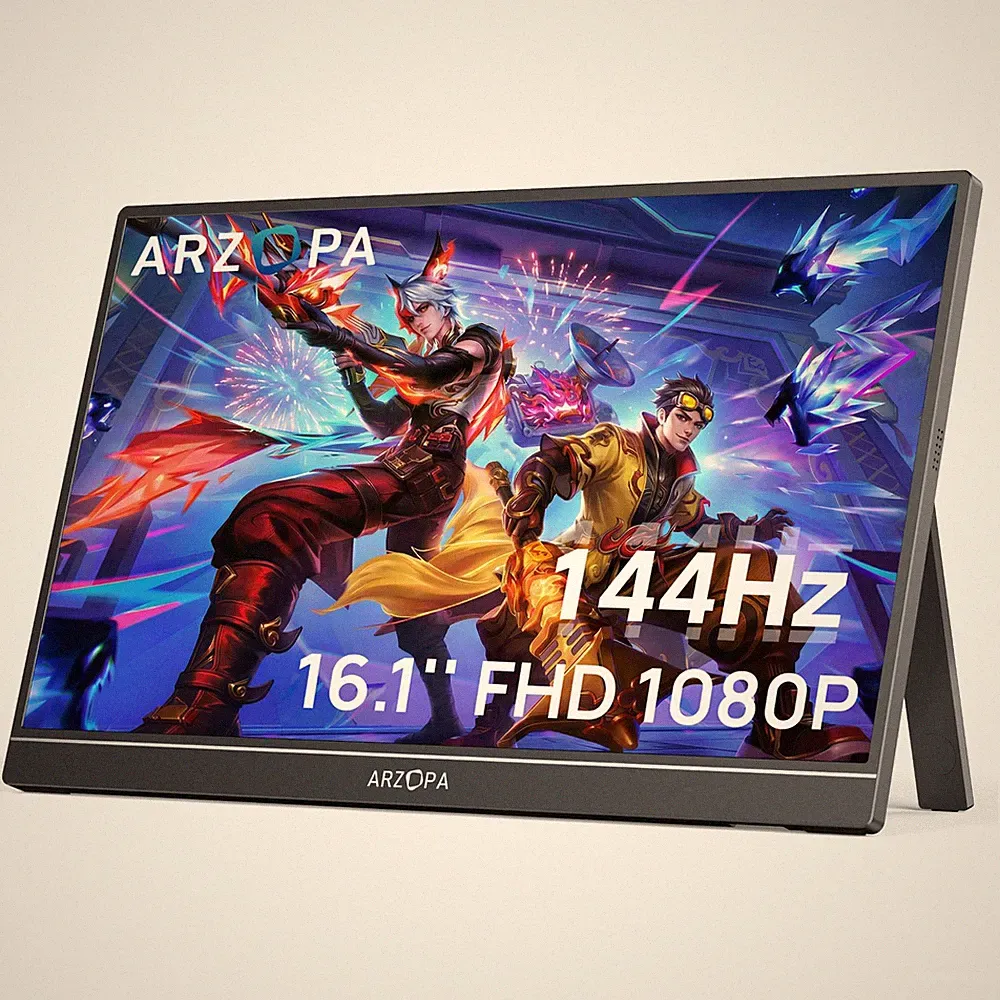 16.1'' 144Hz Portable Gaming Monitor, 106% sRGB 1080P FHD Kickstand Portable...