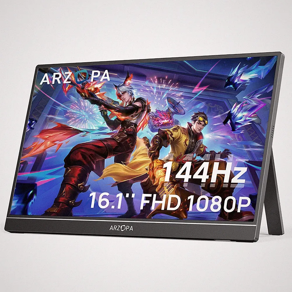 16.1'' 144Hz Portable Gaming Monitor, 106% sRGB 1080P FHD Kickstand Portable Mon