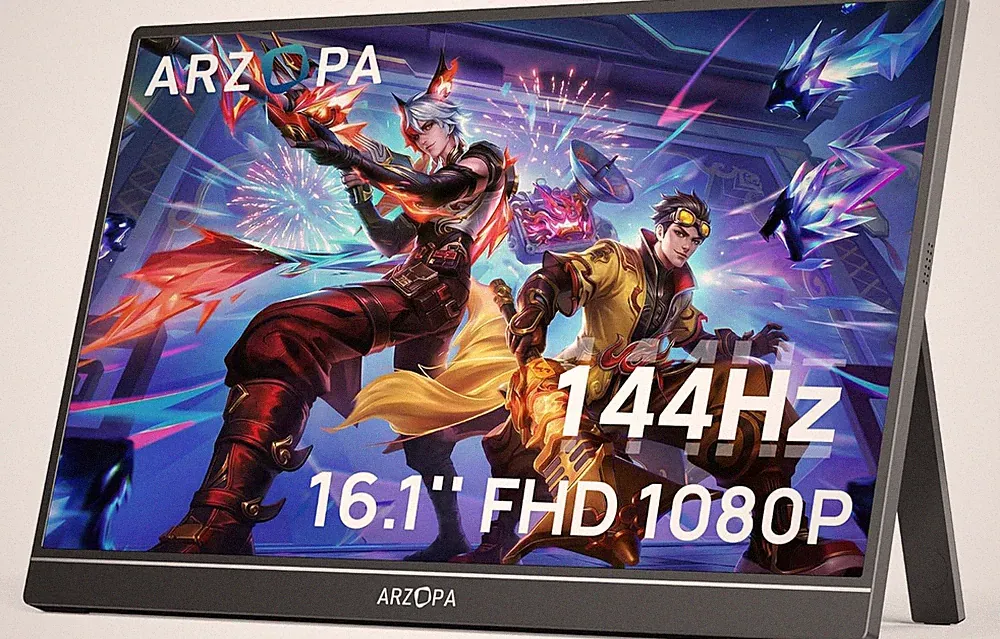 16.1'' 144Hz Portable Gaming Monitor, 106% Srgb 1080P FHD Kickstand Portable Mon