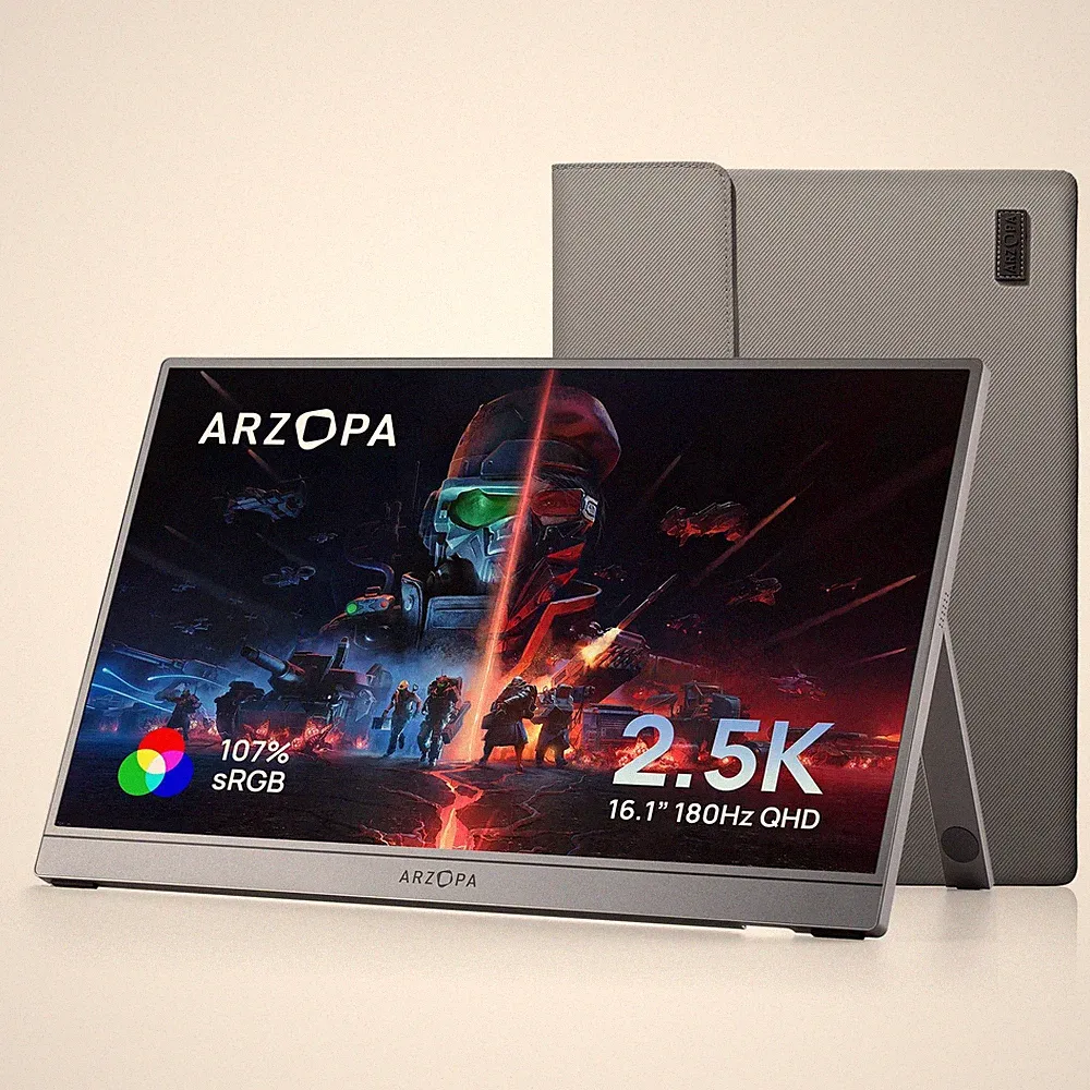 16.1" 180Hz 2.5K Portable Gaming Monitor, 2560x1440 QHD, Eye Care, HDR