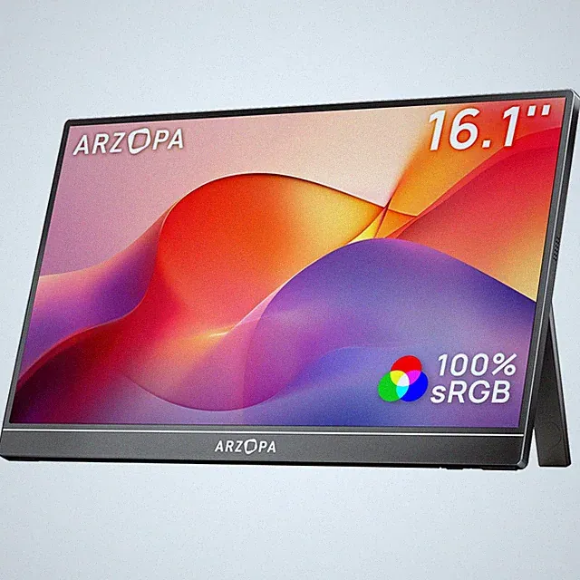 16.1" FHD 1080P Portable Monitor, IPS Eye Care, High Color Gamut, Kickstand