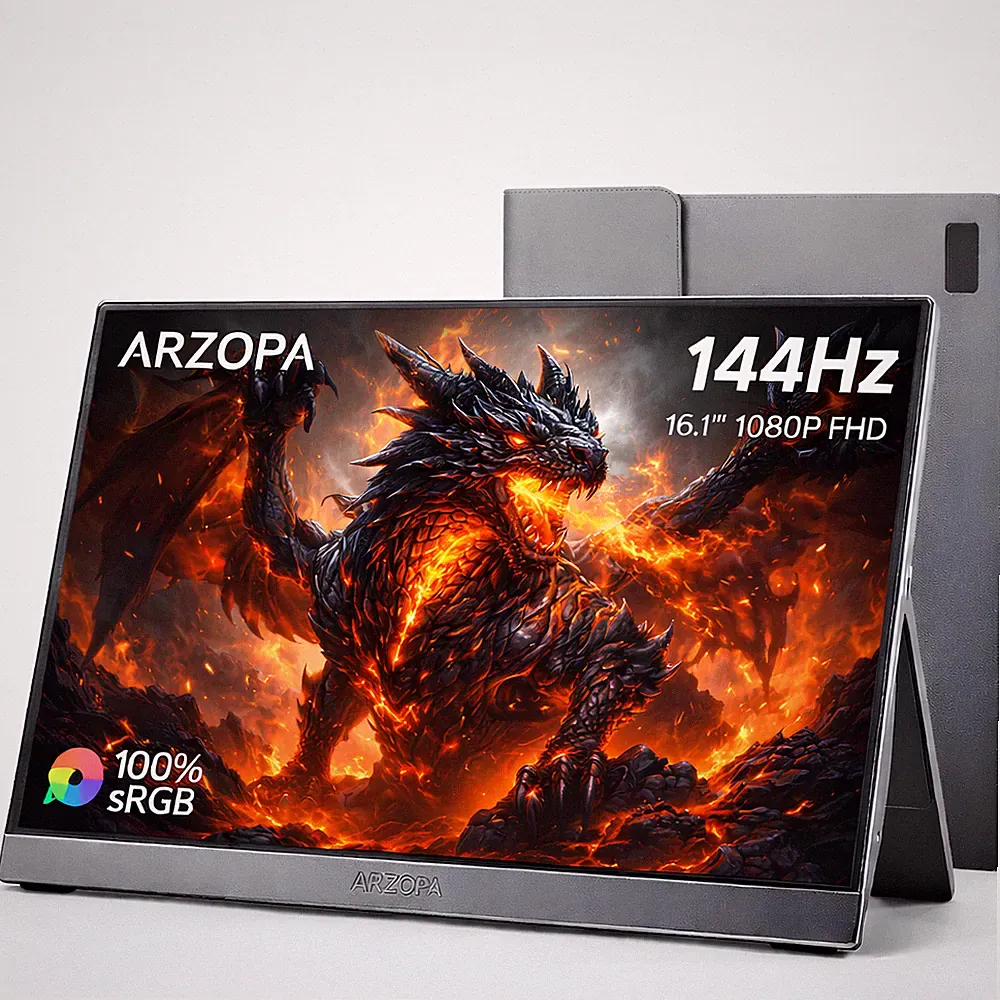 16.1 Inch Portable Monitor ARZOPA 144Hz 1080P FHD IPS External Display Laptop