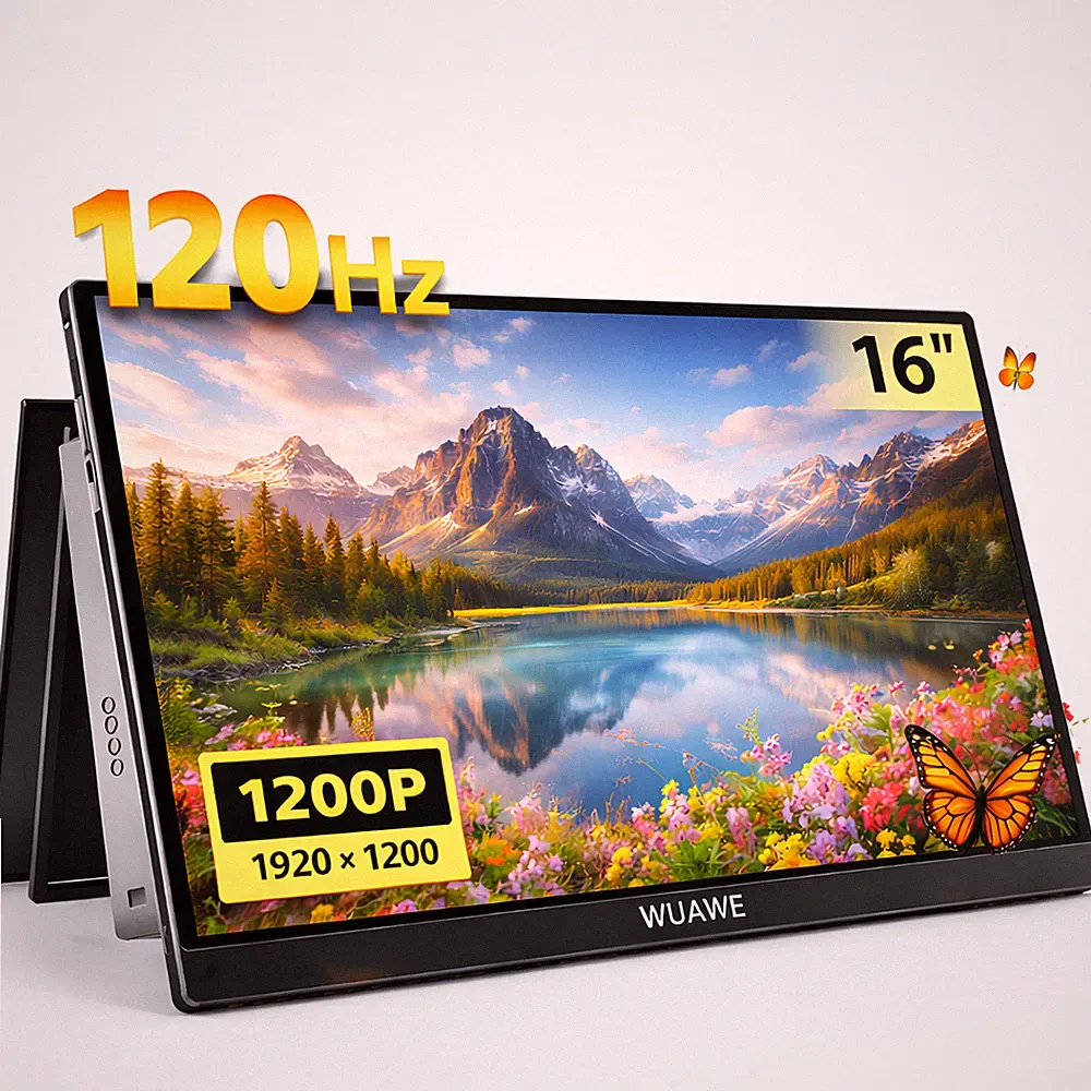 16" 1200P 120Hz Portable Gaming Monitor WUAWE 16:10 IPS External Screen USB-C