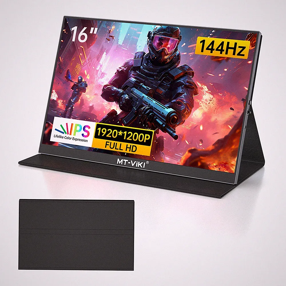 16" 144Hz Portable Monitor 1920x1200 IPS USB-C HDMI Gaming Display for Laptop PC