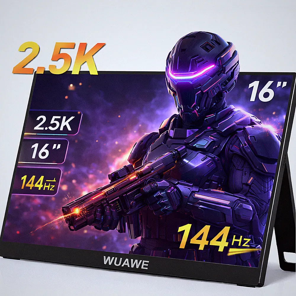 16" 2.5K Portable Gaming Monitor WUAWE 144Hz 100% sRGB Laptop Screen Extender