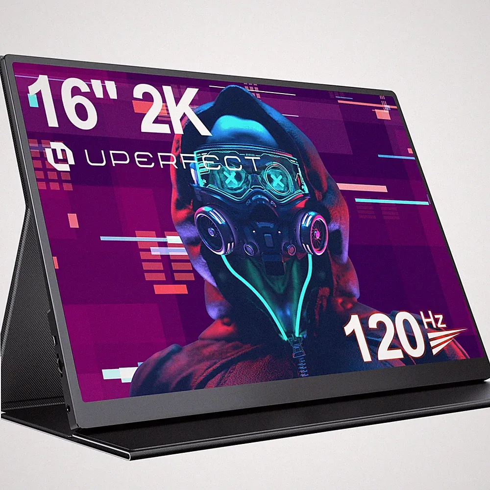 16" 2K 120Hz QHD Portable Gaming Monitor 16:10 Ultra Thin Slim Travel LCD Diplay