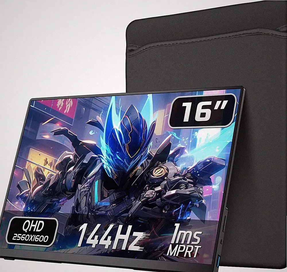 16" 2K 144Hz Portable Gaming Monitor with Kickstand & Speaker for Laptops & Cons