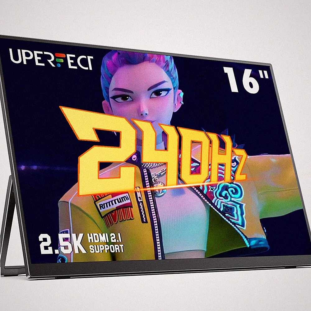 16" 2K 240Hz Portable Monitor 100% DCI-P3 Portable Gaming Monitor Freestanding