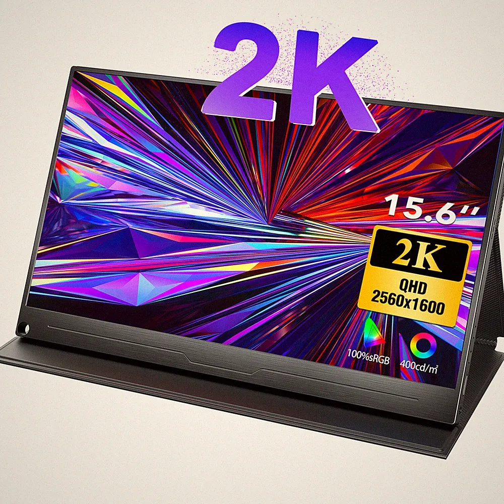 16" 2K Portable Monitor 60 Hz Freesync Gaming Screen For Game Xbox Series x PS