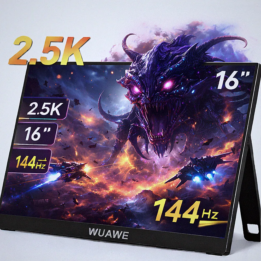 16 Inch 2.5K 144Hz Portable Gaming Monitor WUAWE 16:10 IPS FreeSync Pro 3ms