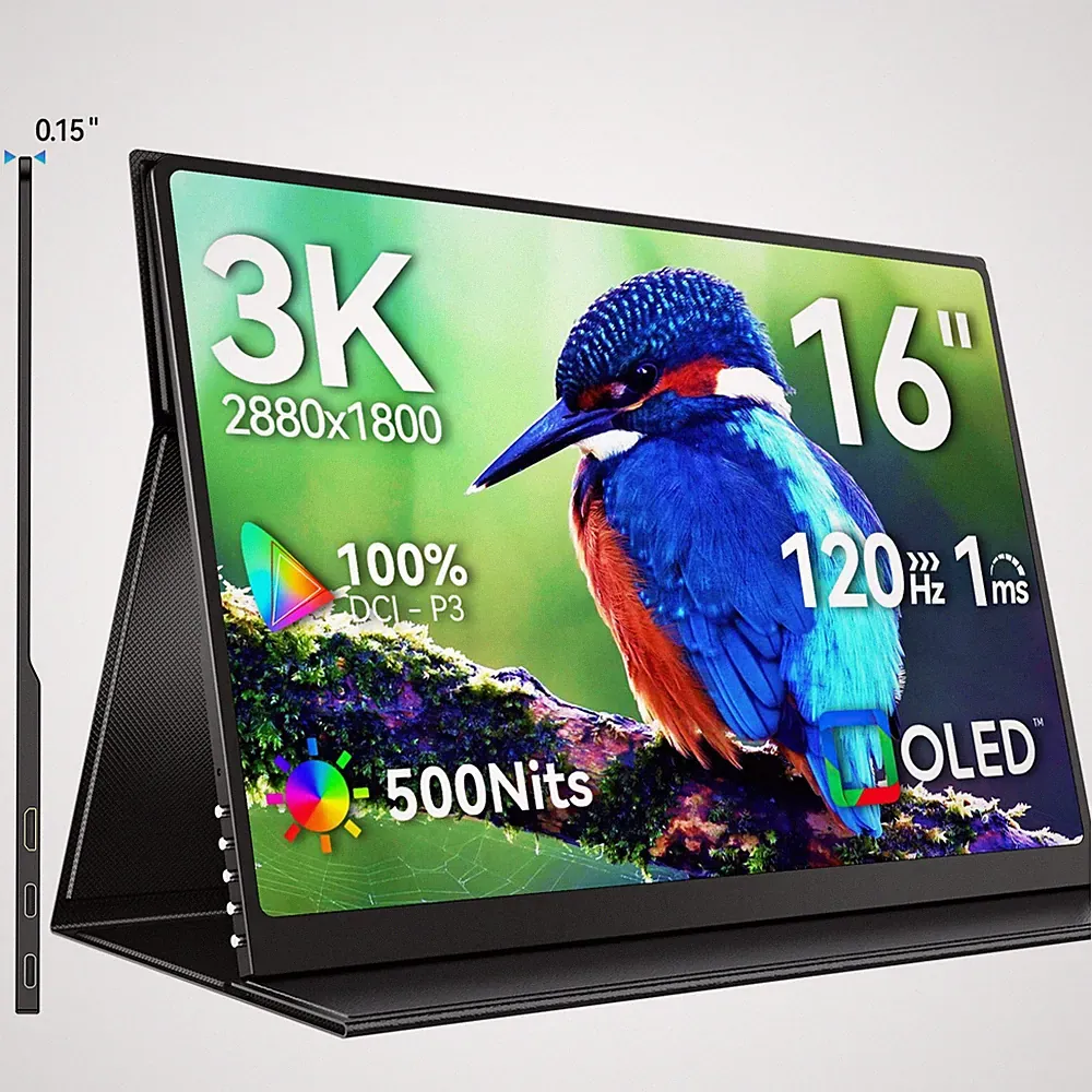 16 Inch OLED Portable Monitor 2880x1800 120Hz Gaming Monitor for PS4/5 Xbox