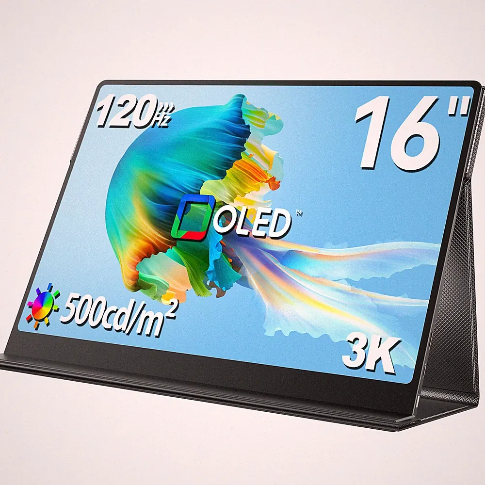 16” OLED Portable Monitor 2880x1800 Laptop Monitor 120Hz Gaming Screen 100000:1