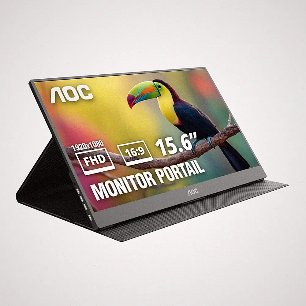 16" Portable FHD Monitor, 60Hz USB-C, IPS Display, Ultra Slim Design, Smart Cove