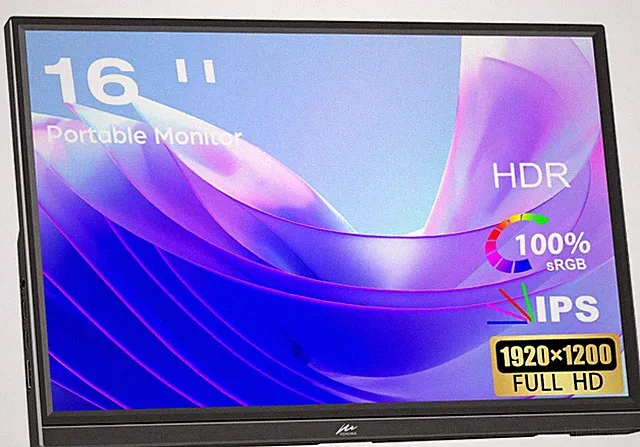 16" Portable LED Monitor HD-103 1920x1080 HDR USB-C 5V/3A Kenowa