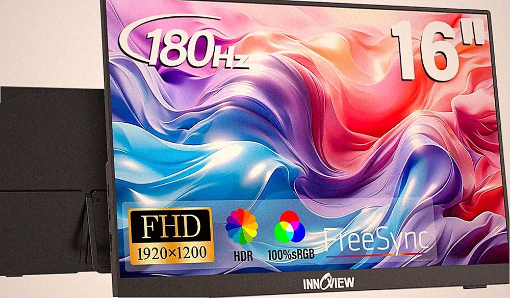 16" Portable Monitor 180Hz FHD 1920×1200 100% Srgb Laptop Screen Extender | 2 X
