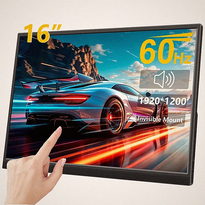 16" Touchscreen Portable Monitor IPS HDR Gaming Display for Laptop Phone Switch