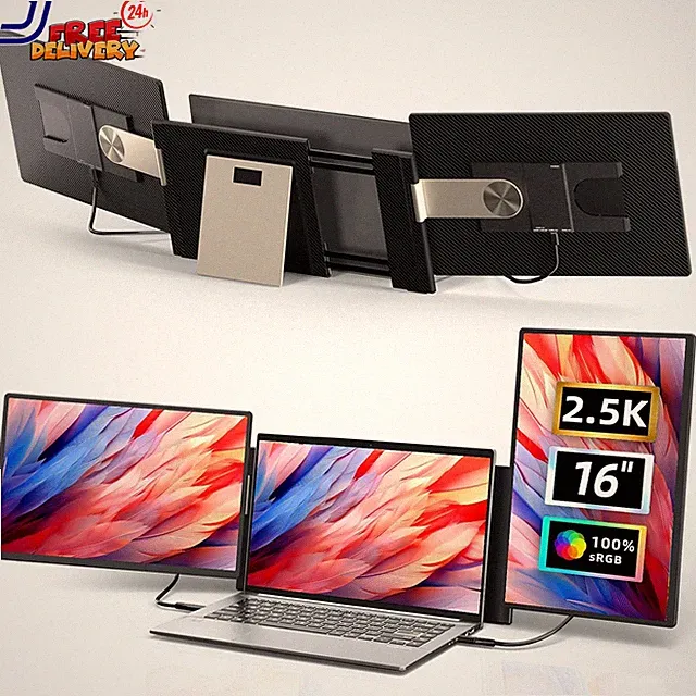 16" Triple Laptop Screen Extender 2.5K Detachable Portable Monitor