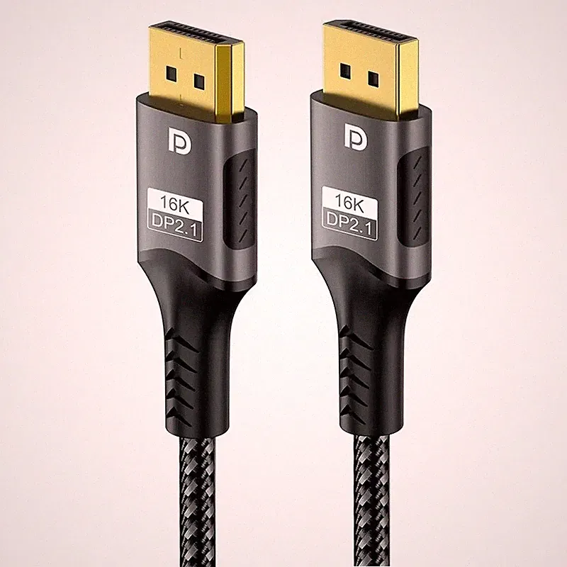 16K DisplayPort 2.1 Cable 80Gbps, HDMI to DP Video Cable Laptop, Monitor, Gaming