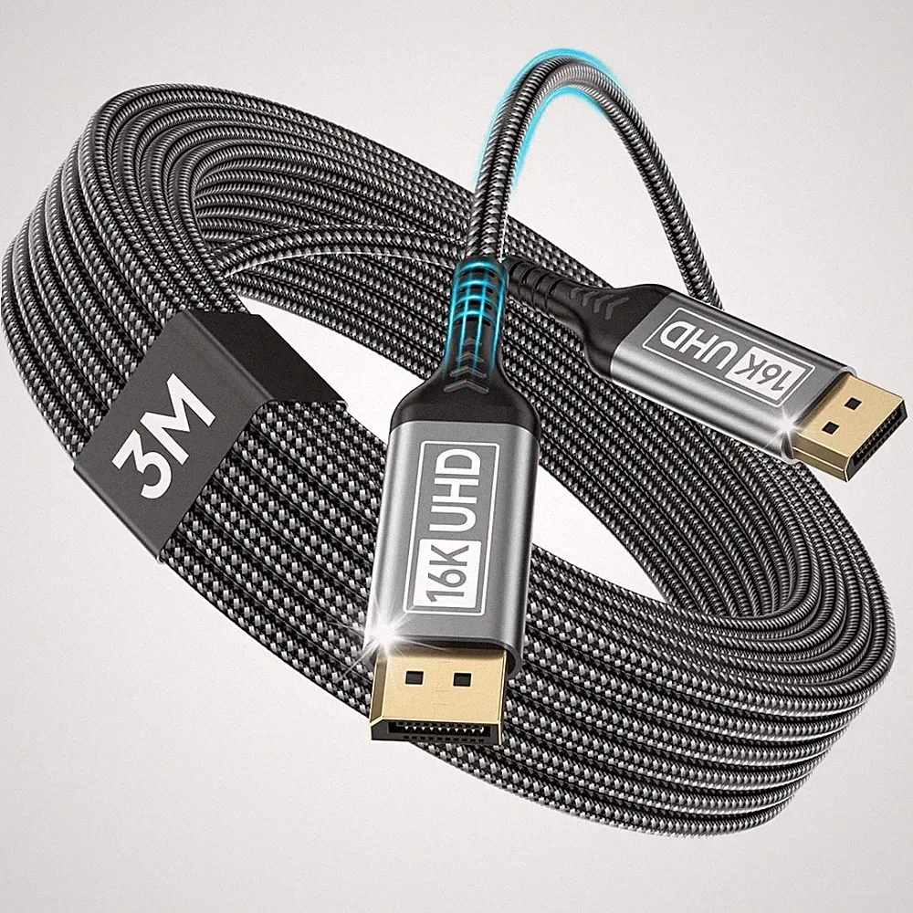 16K DisplayPort Cable 2.1 10FT, DP Cable Supports 8K@240Hz, 4K@540Hz 360Hz 240Hz