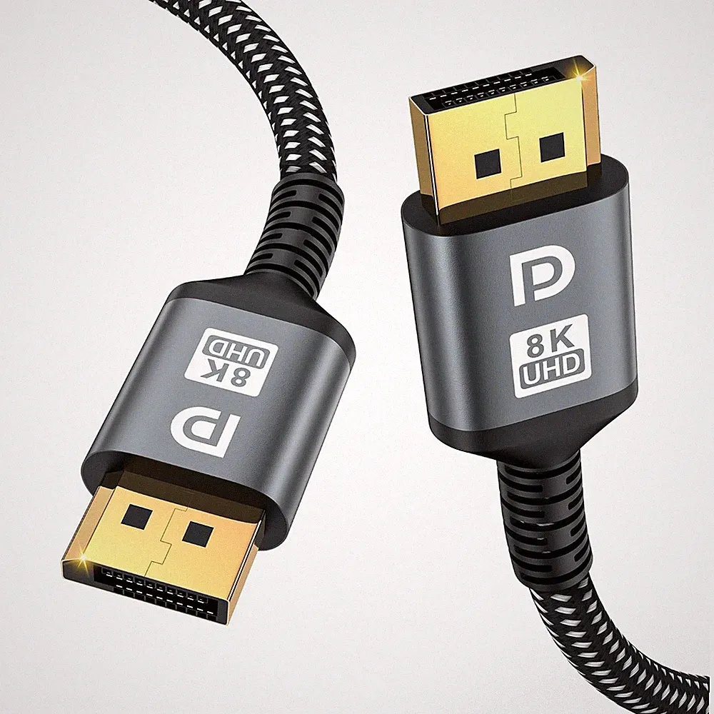 16K Displayport Cable 2.1, 6.6FT DP Cable 2 Pack[16K@60Hz,8K@120Hz,4K@240Hz
