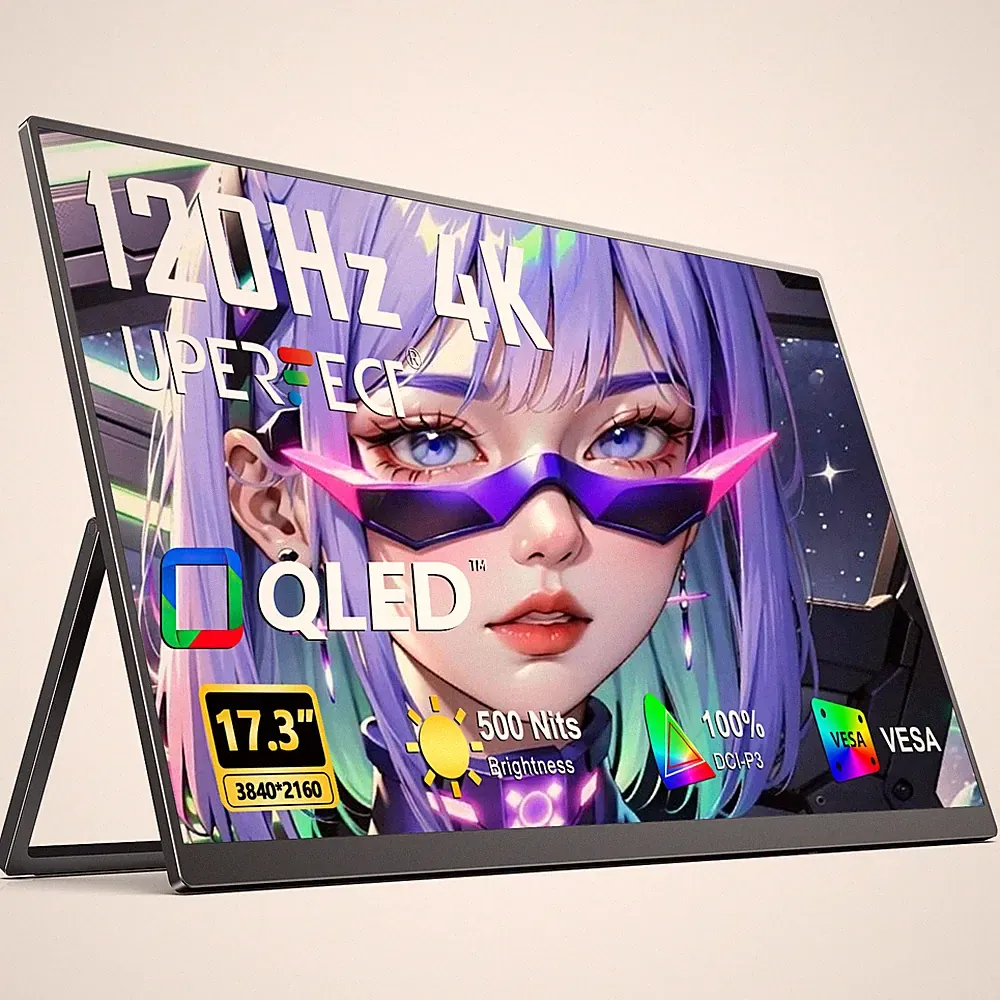 17.3" 120Hz 4K Portable Gaming Monitor 100%DCI-P3 Screen Freestanding Display