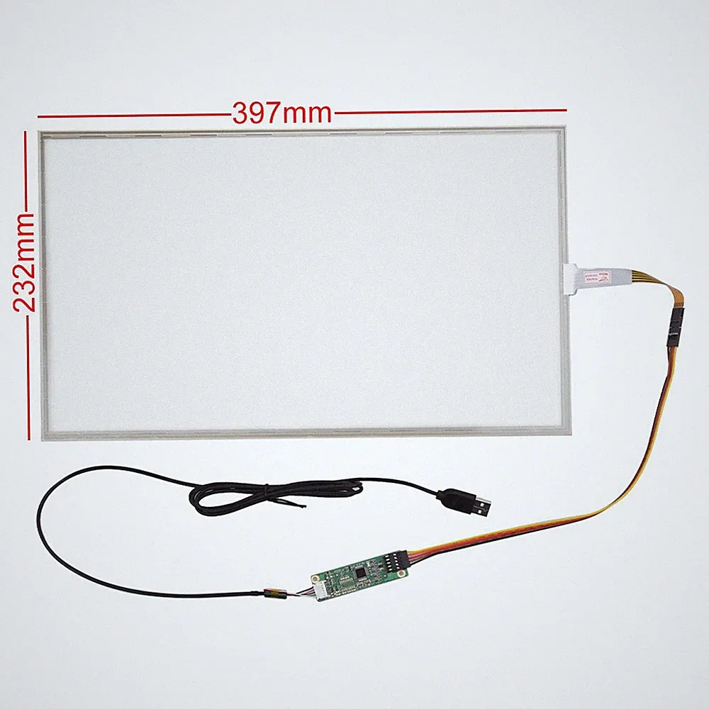 17.3 inch 5 wire Resistive Touch Screen+USB Controller for LCD Monitor 397*232mm
