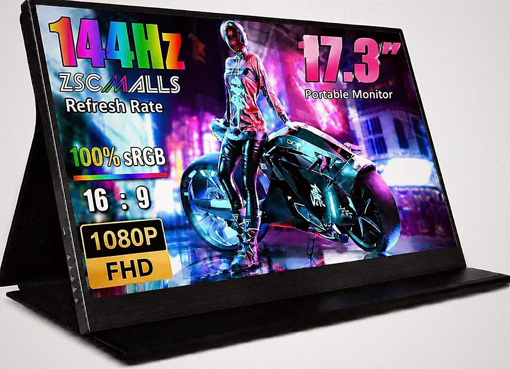 17.3 Inch Portable Monitor 144Hz 1080P FHD USB-C HDMI HDR IPS Gaming Display