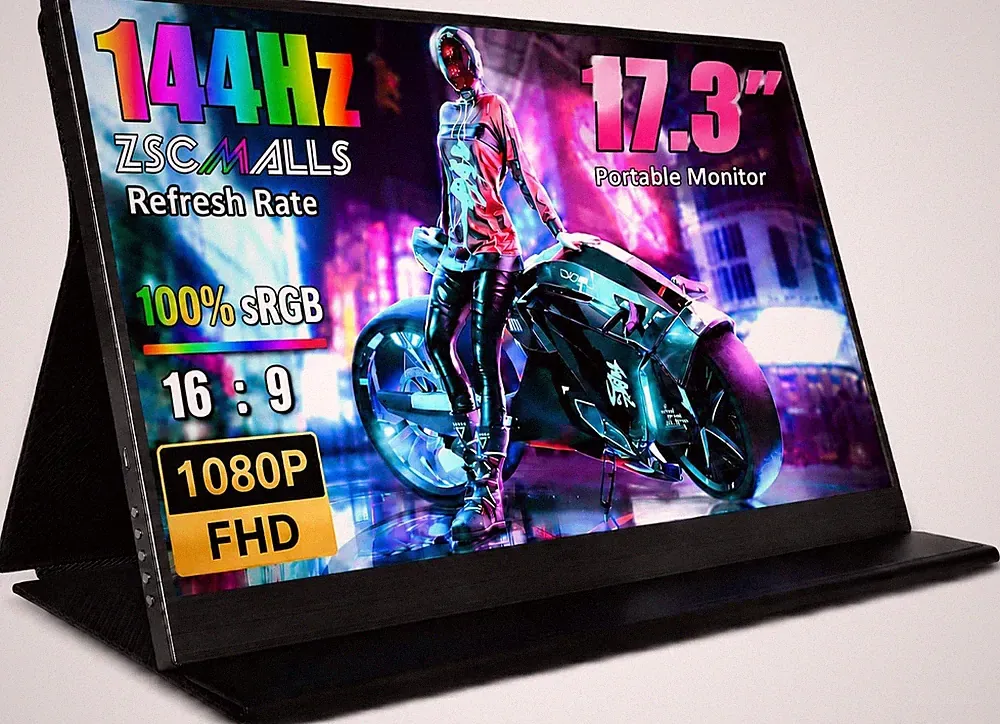 17.3 Inch Portable Monitor 144Hz 1080P FHD USB-C HDMI HDR IPS Screen