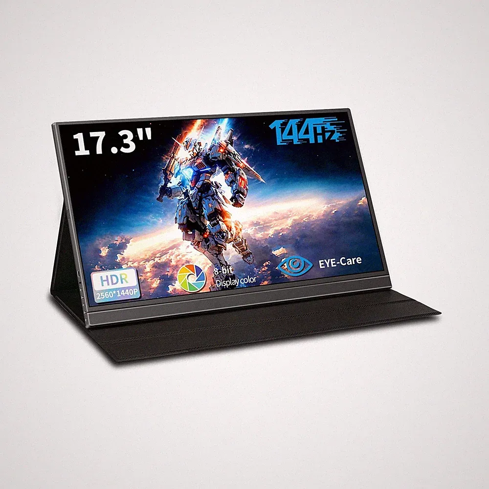 17.3''Portable Monitor 144hz, QHD(2560 * 1440p) IPS HDR Portable Laptop Monit...