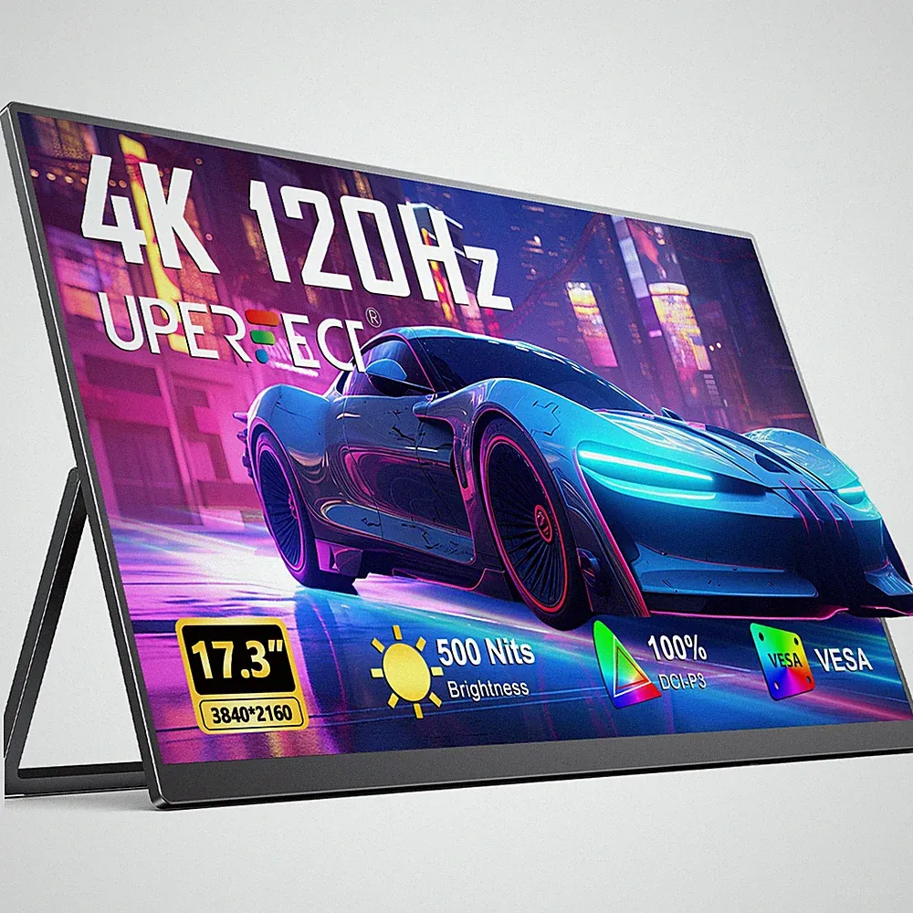 17.3" Portable Monitor UHD Monitor with VESA Mount 120Hz 4K Monitor LCD Display