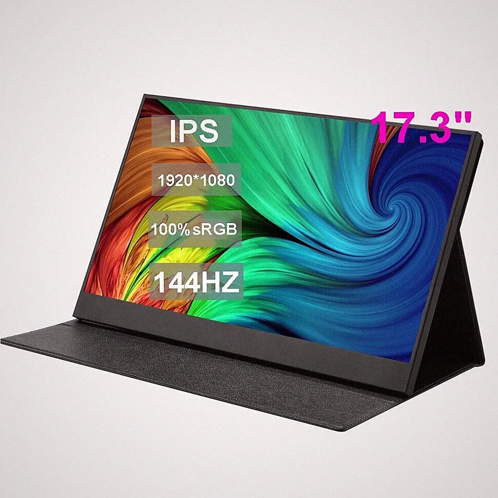 17.3inch 1080P ips 144hz portable gaming monitor for Laptop PS4 mobile with Case