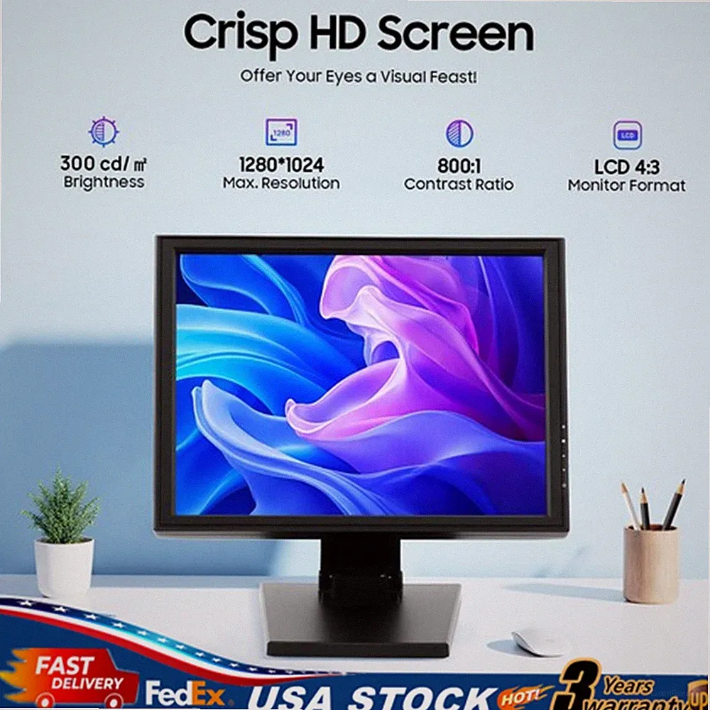 17 Inch Touch Screen POS LCD TouchScreen Monitor Retail Kiosk Restaurant Bar NEW