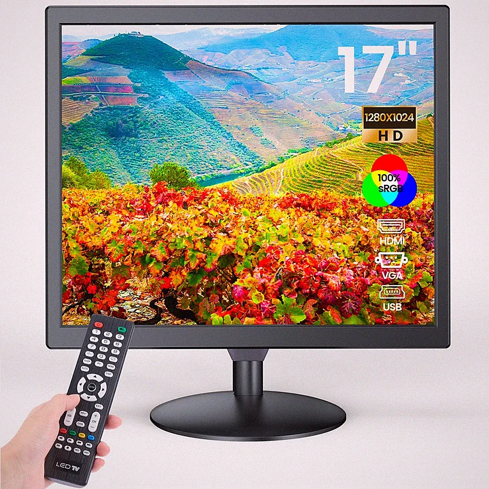 17" Security Monitor 1280x1024 Gaming Display HDMI/VGA/BNC/AV CCTV Camera Screen
