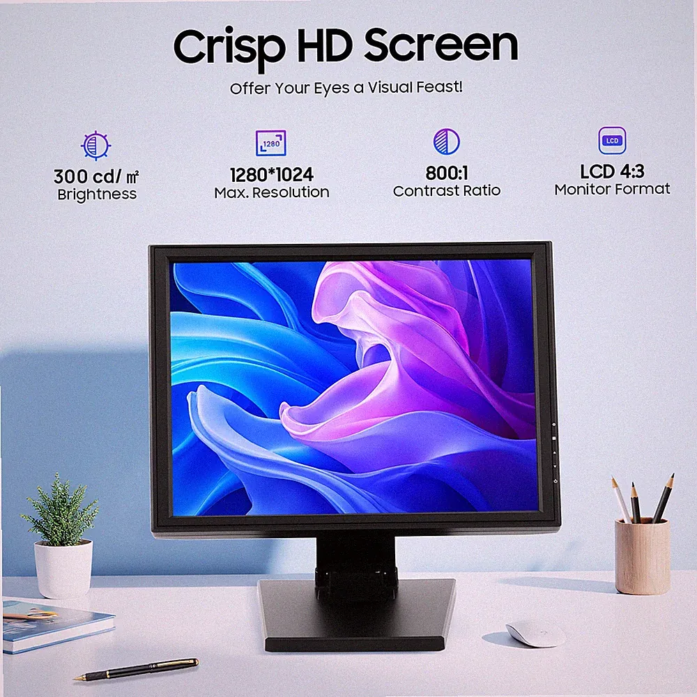 17in LCD Touchscreen Monitor Adjustable Angle LCD Display - 4:3, 5ms, 1280x1024