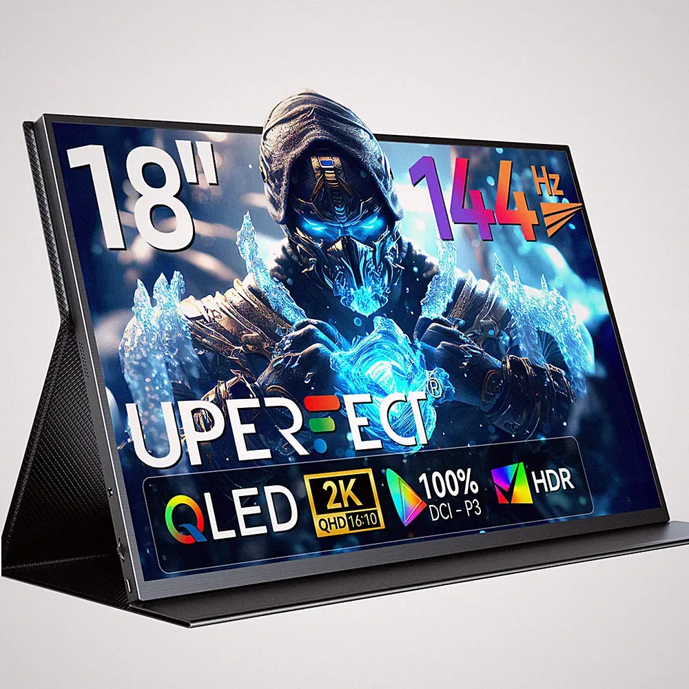 144Hz 2K Portable Monitor, 18" QHD Screen IPS LCD Display 100% DCI-P3 100% sRGB