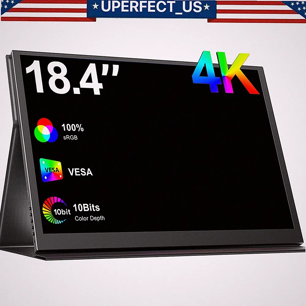 18.0" 2160P Portable Gaming Monitor 3840*2160 IPS Display For PS5 4 XBOX ONE PC