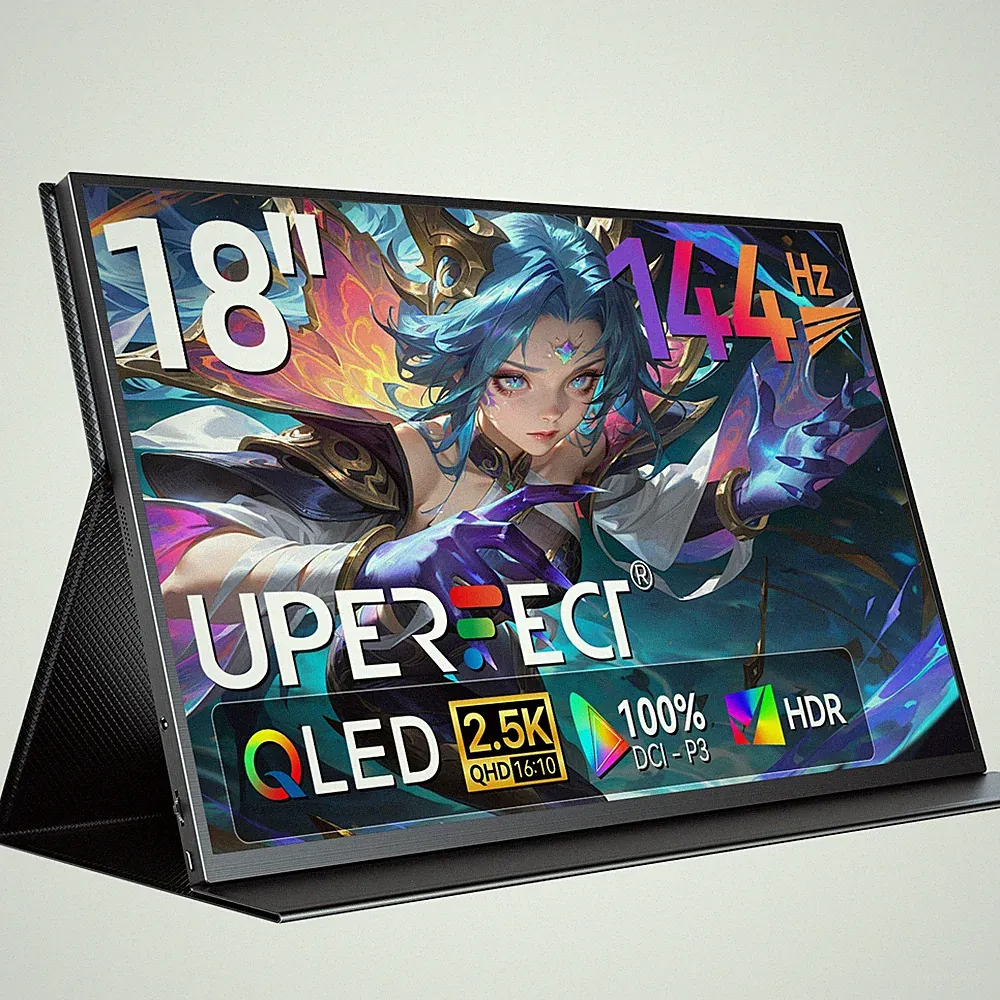 18" 2K 144Hz Portable Monitor 2560*1600 Gaming Computer Monitor FreeSync HDR