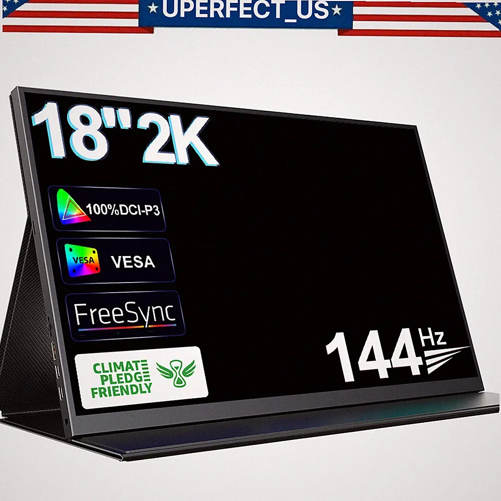 18" 2K 144Hz Portable Monitor UPERFECT Upgraded HDR Gaming Screen For Xbox PS5 A