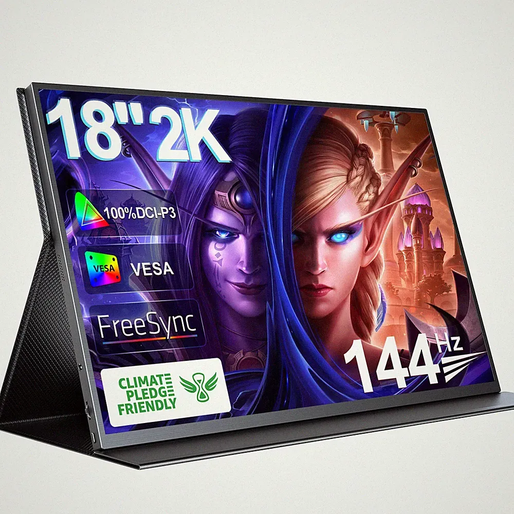 18'' 2K Portable Monitor 144Hz Gaming Monitor Laptop Screen Extender for PS 4/5