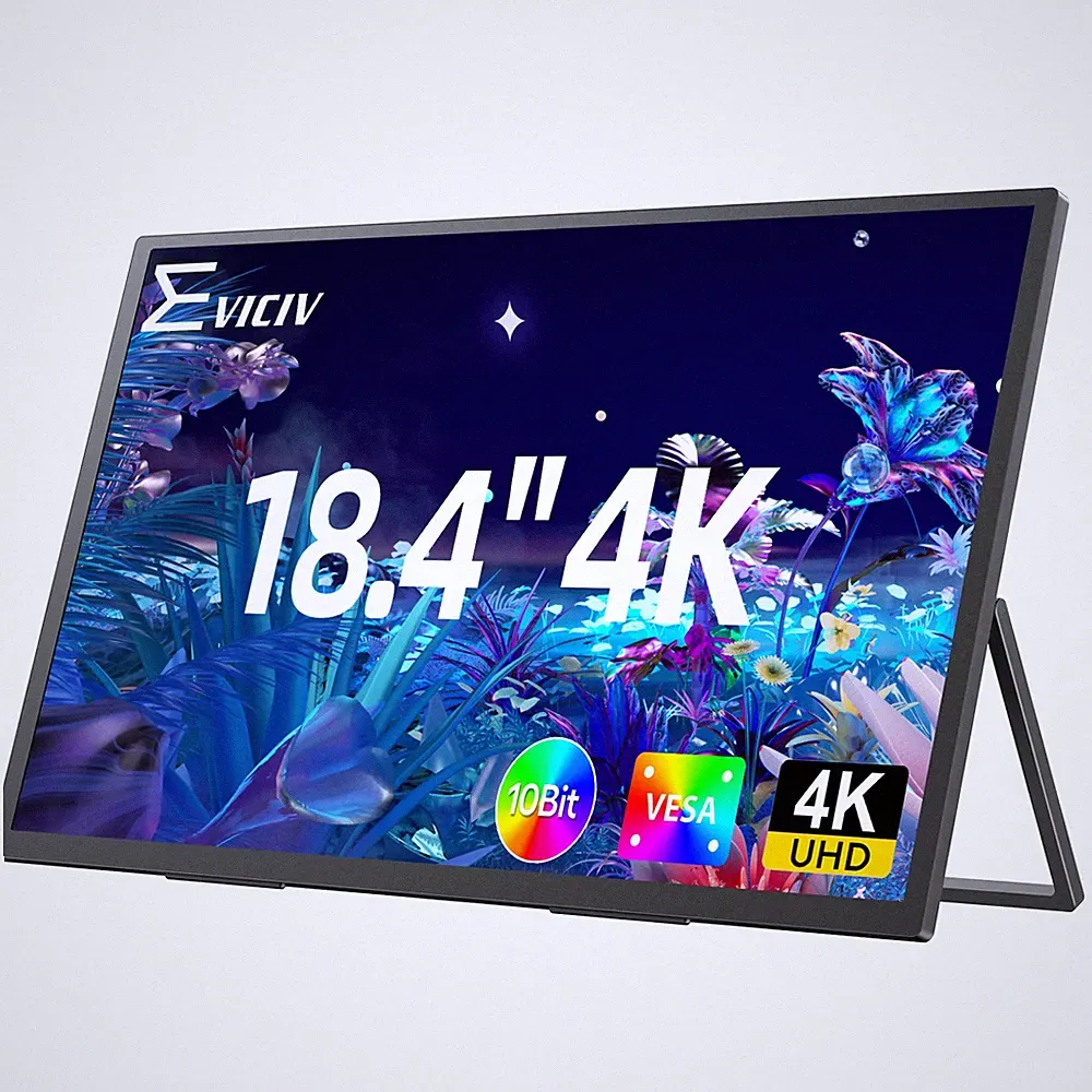 18.4" 4K Portable Monitor Gaming Display IPS LCD Screen w/180° Adjustable Stand