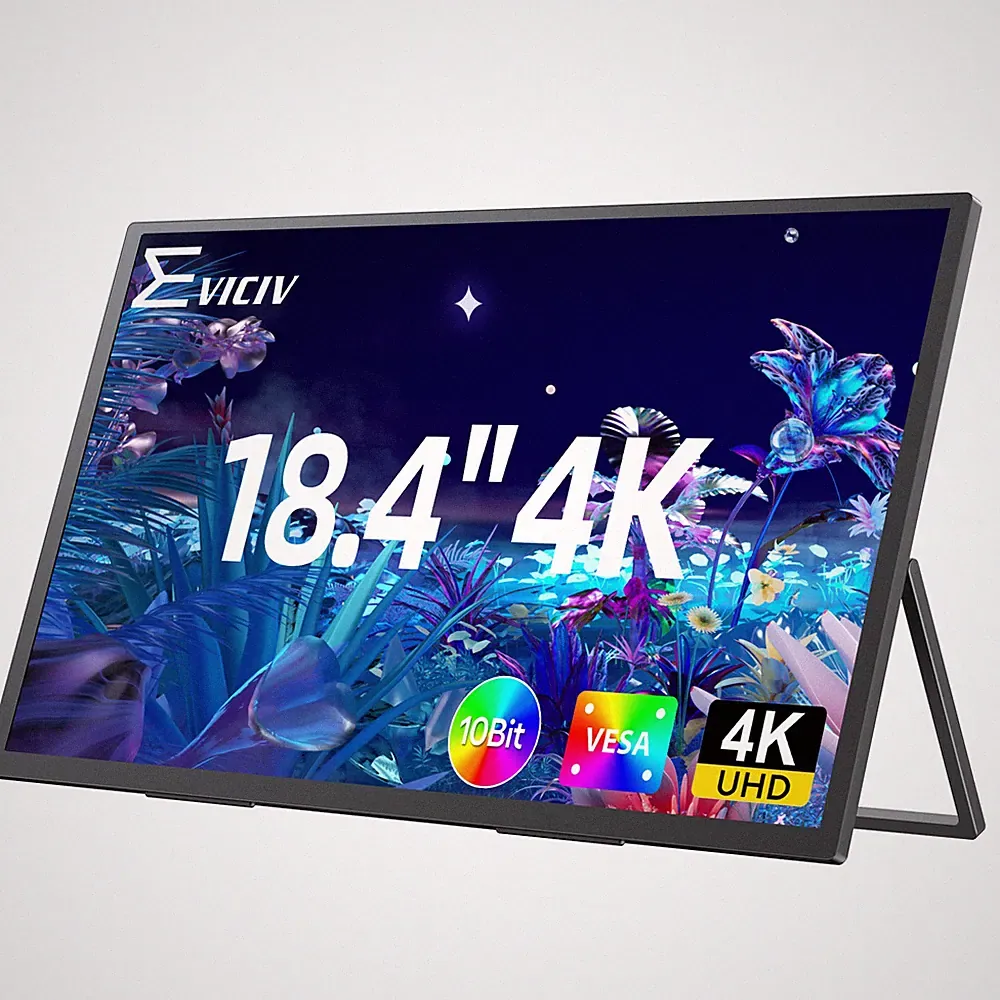 18.4" 4K Portable Monitor Gaming Display IPS LCD Screen w/180° Adjustable Stand