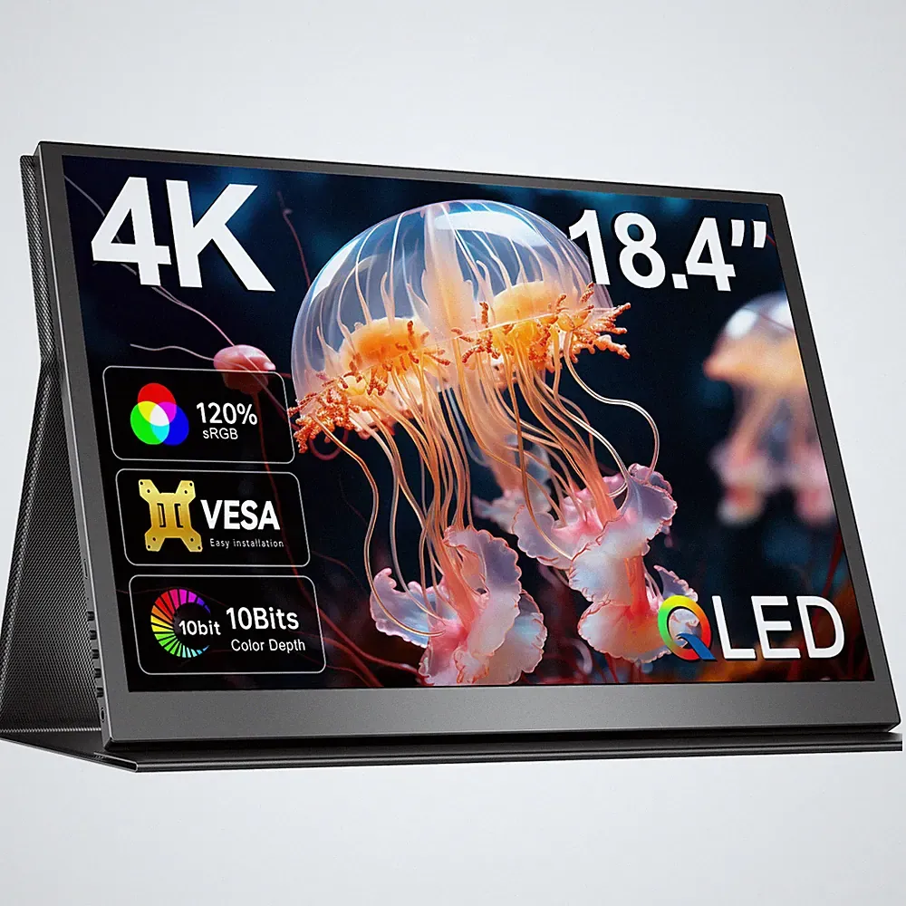 18.4 Inch 4K Portable Monitor 3840*2160 UHD Gaming Screen with Leather Case VESA